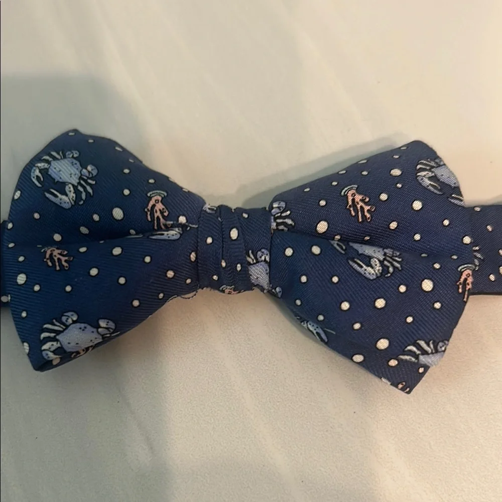 Vineyard Vines Kids Blue Bow Tie with Nautical Motif